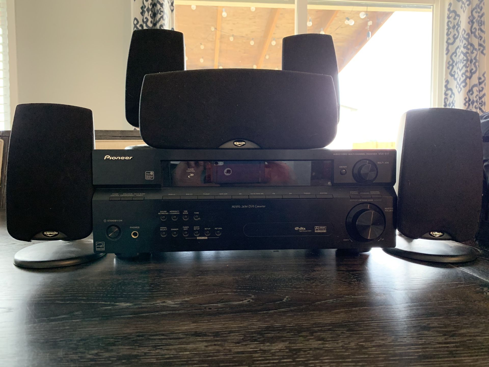 Pioneer amp and Klipsch Quintet III Surround Sound Setup