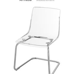 Set Of. Six(6) Tobias Clear/Chrome Chairs 