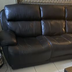 Brown Leather Sofa Electric Recliner 