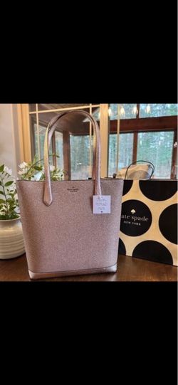 Kate Spade New York Glitter Tote – Rose Gold