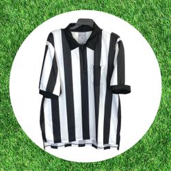 Smitty Black & White Short-Sleeve Football Referee Shirt Men XL