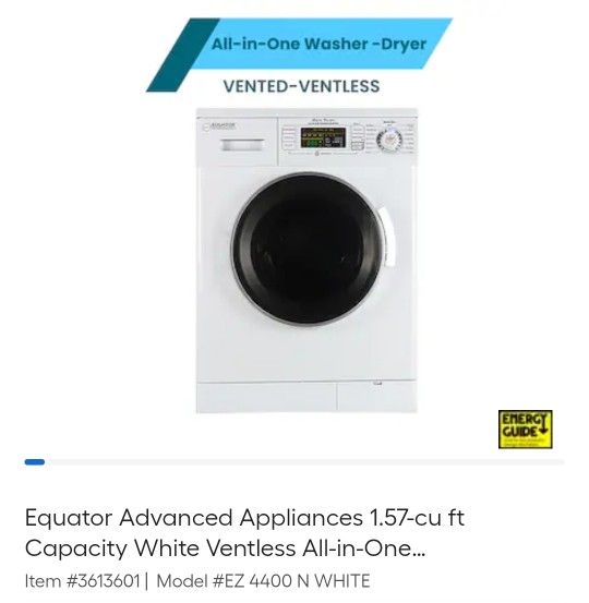 All In One Washer /Dryer Super Combo Equator