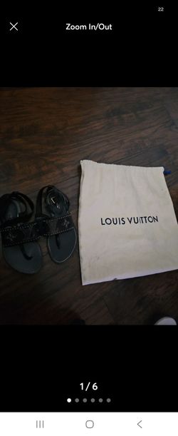 Authentic ​Louis Vuitton Perforated Monogram Leather Ankle-Strap Sandals