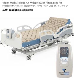 Vaunn Medical Cloud Air Whisper Quiet Alternating Air Pressure Mattress Topper