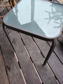 Metal  and glass side table 17" x 17" pickup only cash