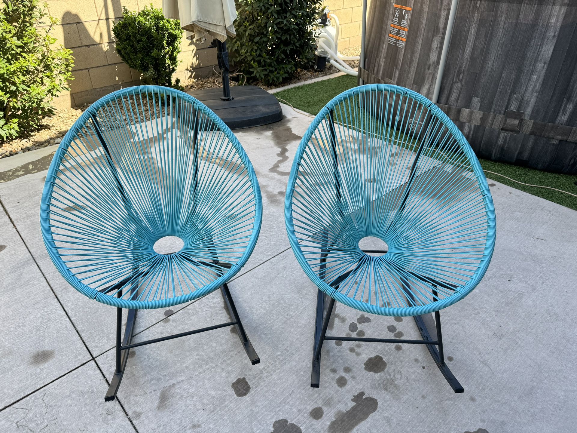 Two Rocking Egg Chairs 