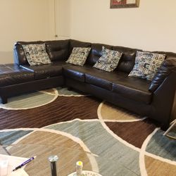 Dark Brown Sectional  Couch 