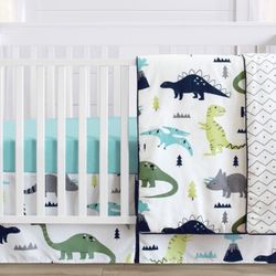 Sweet Jojo designs mod dinosaur crib bedding