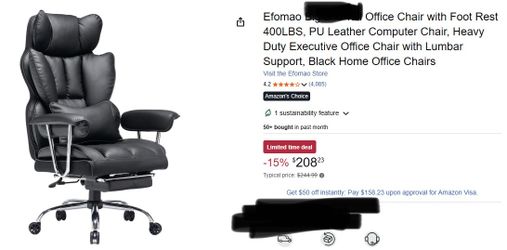 Efomao Office Chair  Black