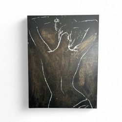 A Set Of Two Matching Prints On Canvas Modern Art 31.5 X 2ft 