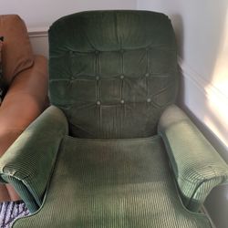Walter E. Smith Forest Green Recliner And Rocker-FREE