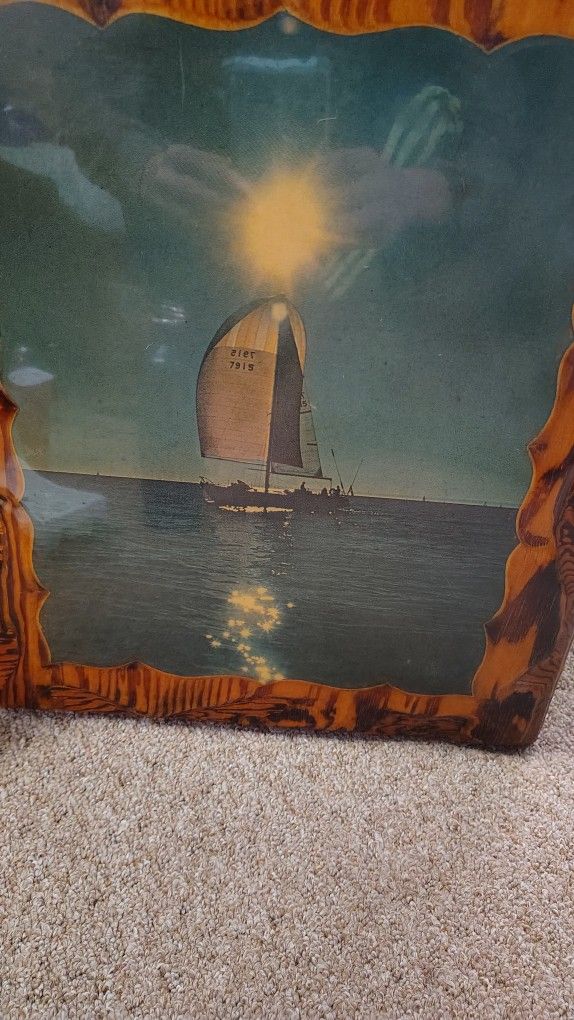 Sailboat Wood Framed Pic
