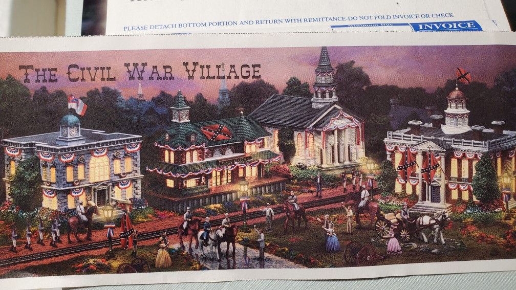 Brand New Hathorne Village Civil War Train Set Buildings 