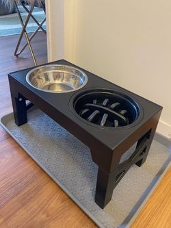 Elevated Dog Slow Feeder Bowl Stand