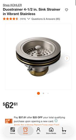 KOHLER- Duostrainer 4-1/2 in. Sink Strainer in Vibrant Stainless