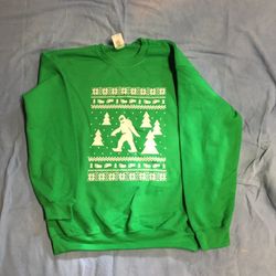 Marry Christmas , New Year Sweatshirt , M, Irish Green, 50/50