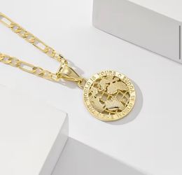 Gold Globe Pendant Necklace “THE WORLD IS YOURS “