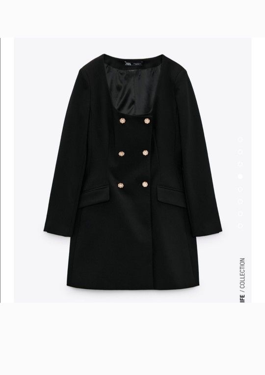 Zara Jewel Button Blazer Dress Size Medium