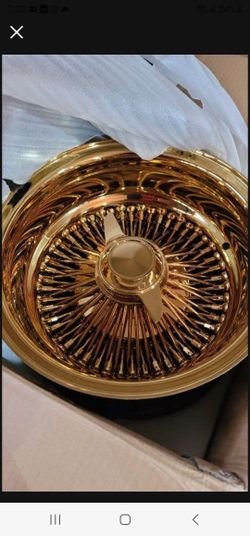All Gold 13X7 WIRE WHEELS, Rims Lowrider, 