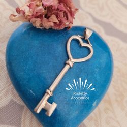 Sterling Silver 925 Key Pendant 