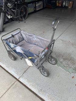 Folding Utility Wagon Cart with Push Handle