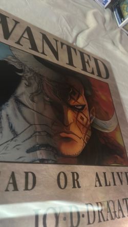 One Piece Mikey D Dragon WhiteBeard Gold D Roger Wanted 3 D Poster