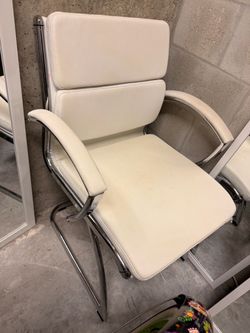 White Leather Chrome Chair