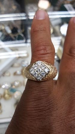 14k gold diamond ring 1ct diamonds 15 grams