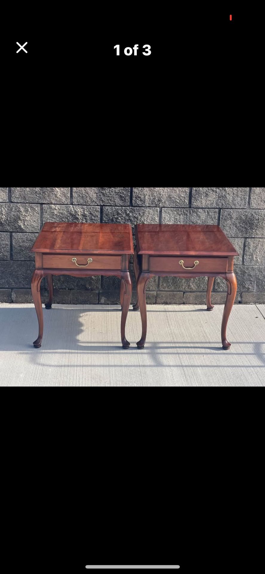 Hekman cherry end tables 