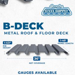 B Deck Metal Roof & Floor Deck – Cut to Size