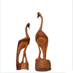 Vintage Mulga Wood 2 Jabiru Crane Birds Carvings Beautiful!