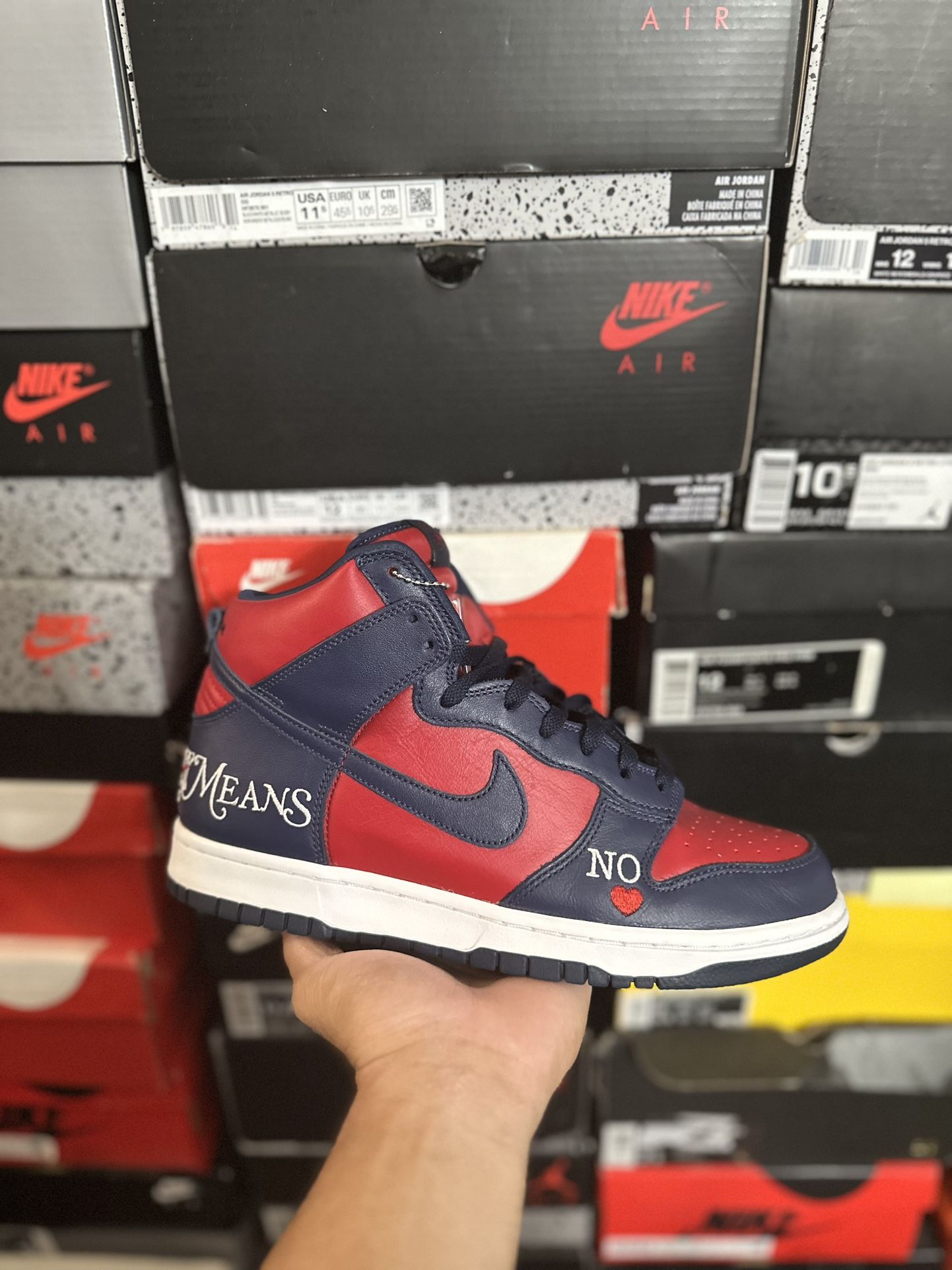Nike SB Dunk High Supreme By Any Means Navy size 9 VNDS