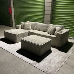 *Free Delivery* Boneless Sectional Couch Sofa w/ Ottoman