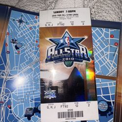 2010 NBA ALL STAR GAME FULL TICKET KEVIN DURANT ASG DEBUT KOBE/LEBRON/WADE PSA 4