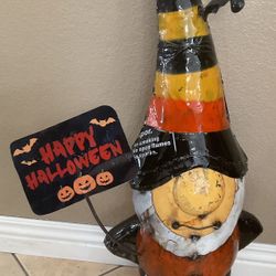 Halloween Gnome or/? Christmas Gnome 34 inches Tall all Metal