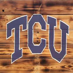 TCU wooden Flag