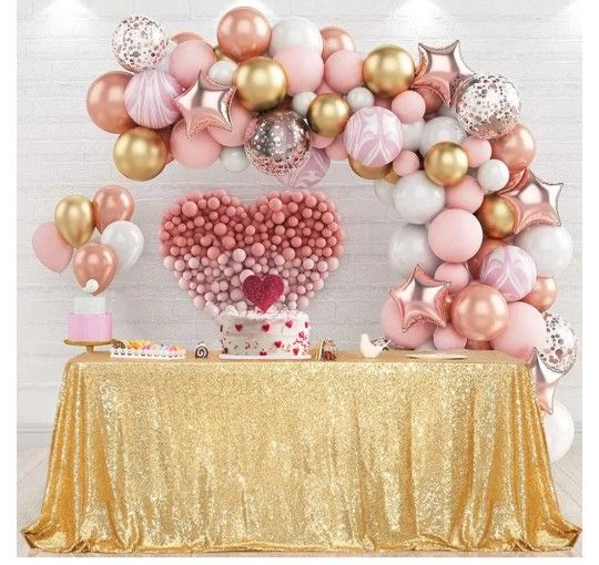 Gold Sequin Tablecloth 60x102 inch Sparkly Rectangle Glitter Table Linen Wedding Sequin Tablecloths Party Banquet Decorations