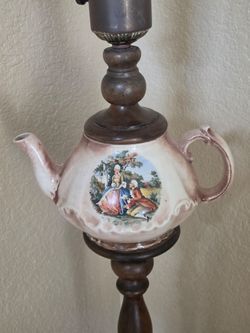 Antique Tea Kettle Floor Lamp.