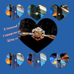 Petite Diamond Engagement 14k Ring Size 7