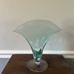 Vintage 12" Blenko Art Glass Fan Vase