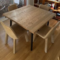 Designer, Dining Room Table And Leather Chairs