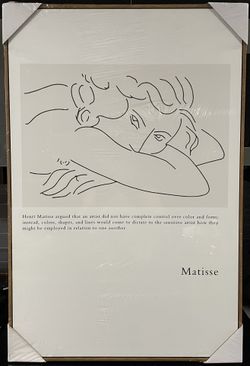 New 24" x 36" Henri Matisse Jeune femme le visage enfoui dans les bras framed (pecan)