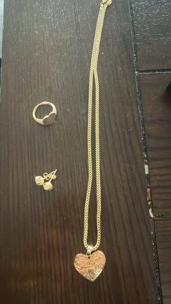 Lote de cadena anillo y aretes oro 10 k gold 10 k