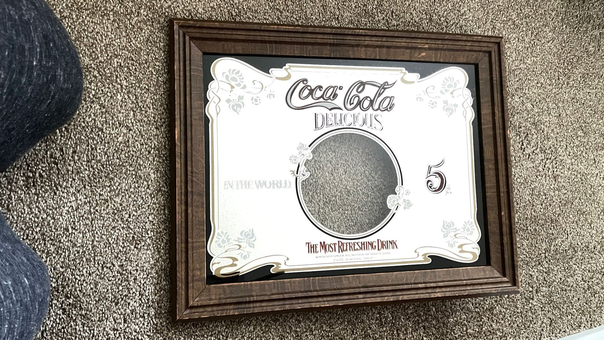 Vintage Coca Cola Mirror Bar Sign 
