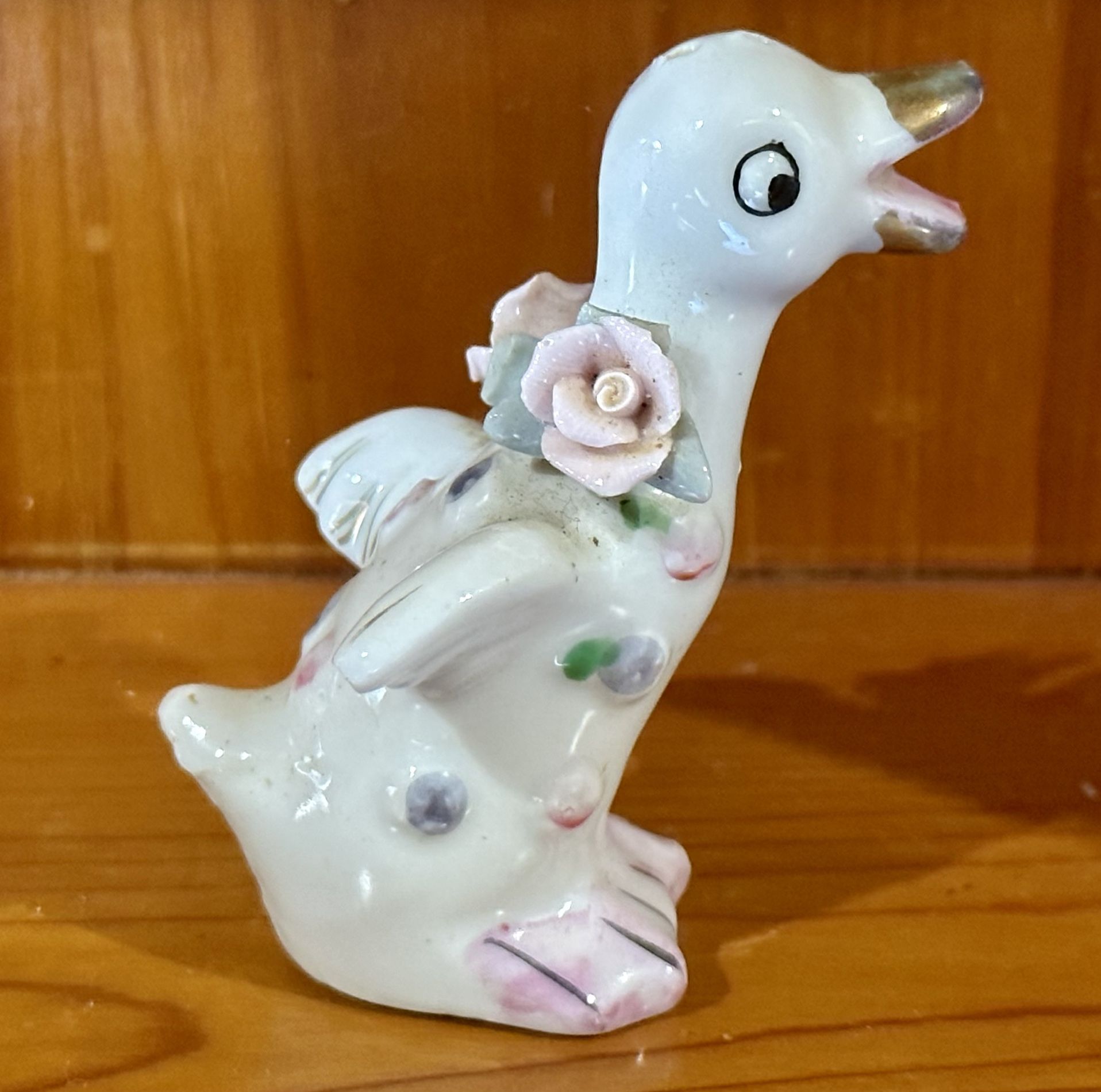Vintage Collectible Ceramic Duck Figurine Toothpick Holder Home