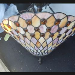 Stained Glass Ceiling 16” Wide Pendant Light Tiffany 