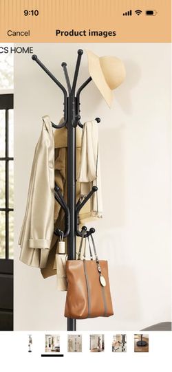 Black metal coat rack