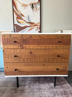 West Elm White Lacquer & Wood Dresser