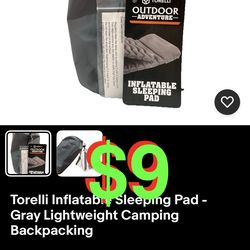 Inflatable Sleeping Pad - Gray Lightweight Camping Backpacking