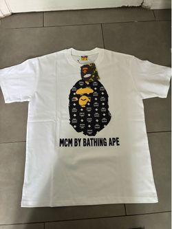 MCM X BAPE SHIRT WHITE SIZE MEDIUM